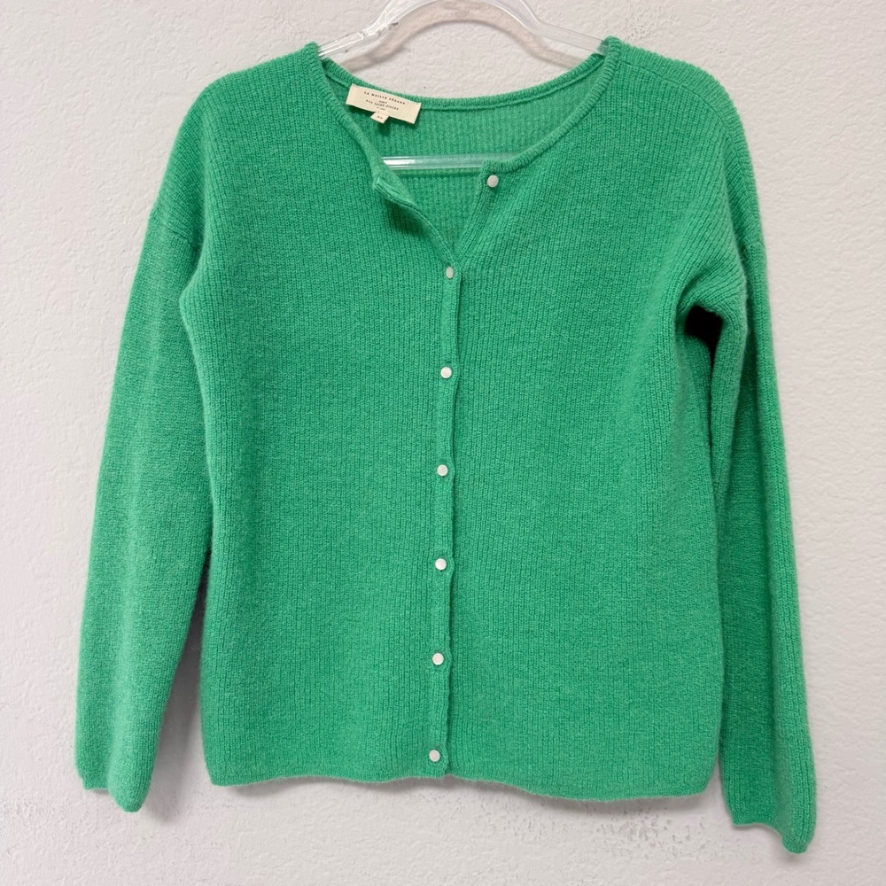 Sezane Green Cardigan Sweater